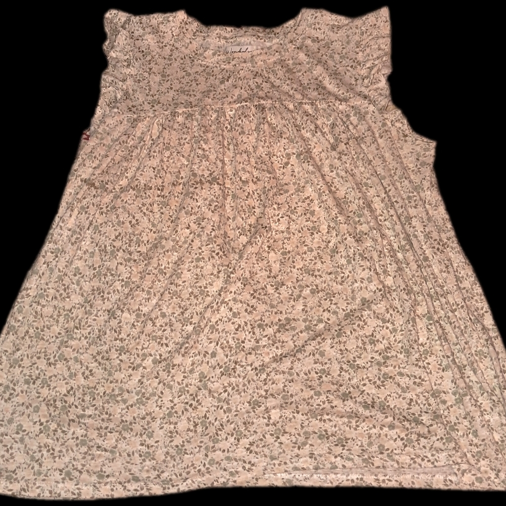 Wonderly Beige and Green Patterned Blouse
